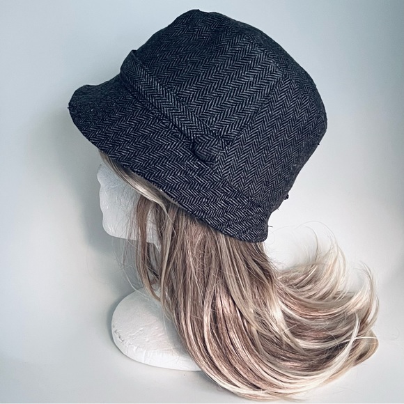 ROXY Tweed Bucket Hat grey buttons size S/M - Picture 3 of 12